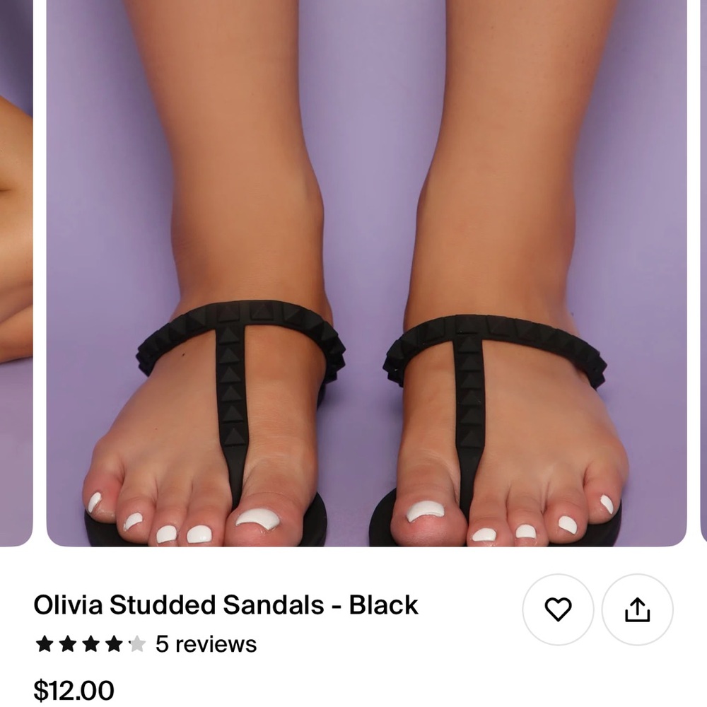 Olivia Black Studded Sandals